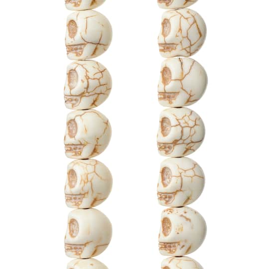 Reconstituted Stone Skull Beads, 12mm by Bead Landing™